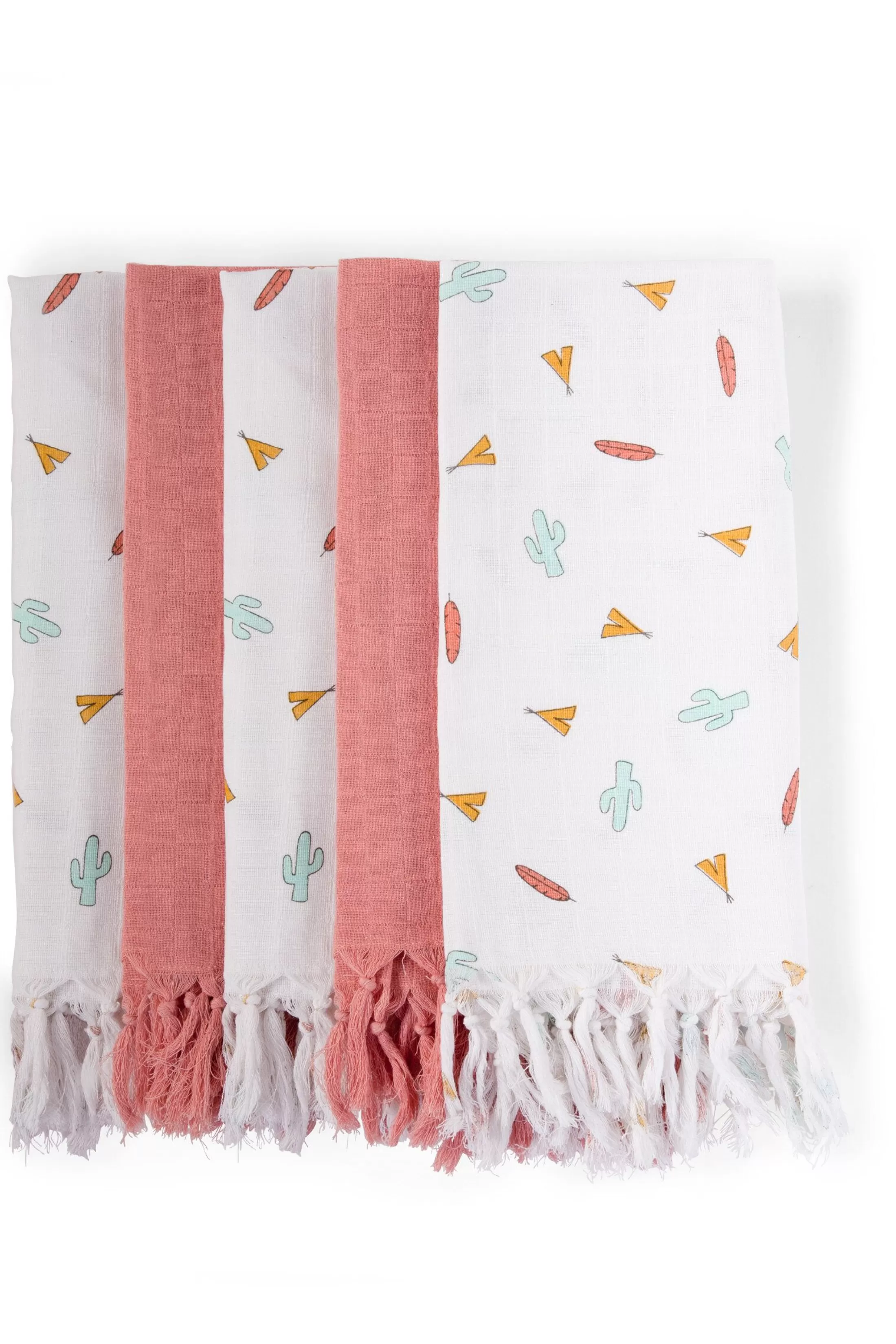 Cheap Langes Tetra - Coton - Tipi + Nude Avec Franges - 5 Pcs Langes Tetra