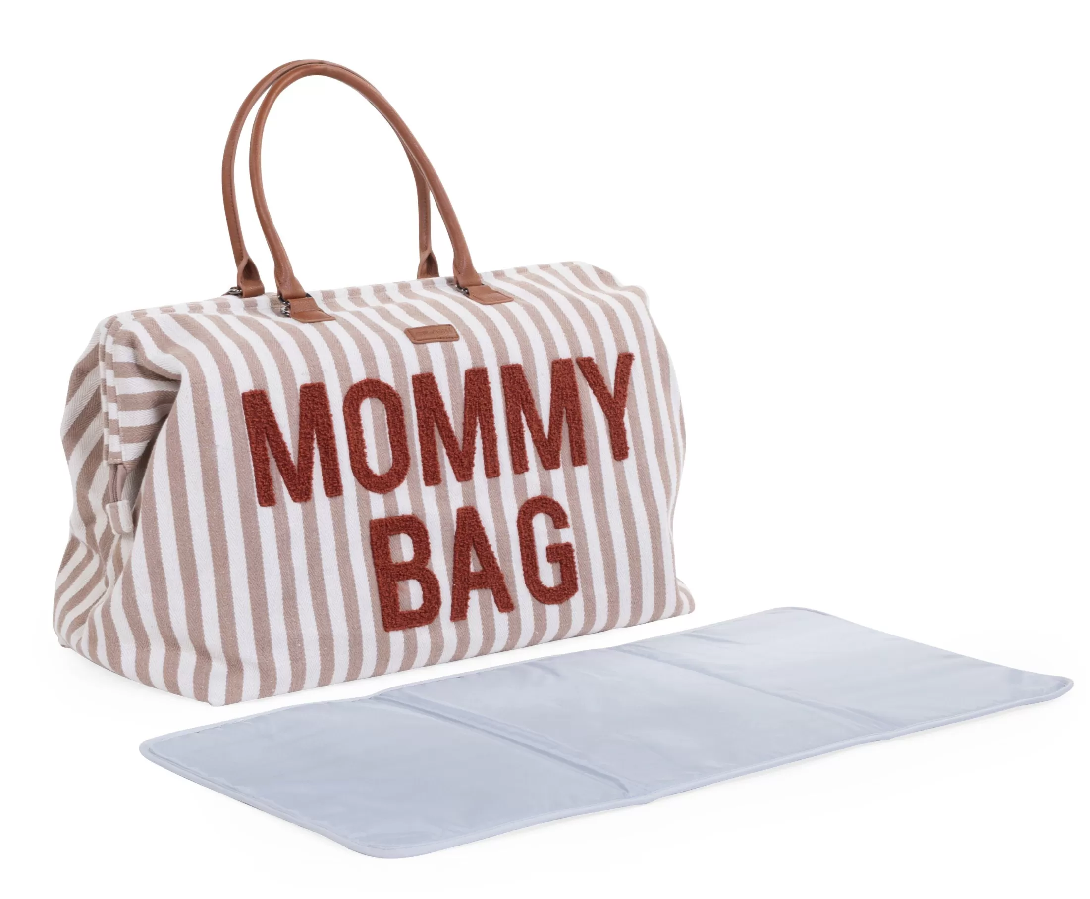 Flash Sale Mommy Bag ® Sac à Langer - Rayures - Nude/Terracotta Mommy Bag ®
