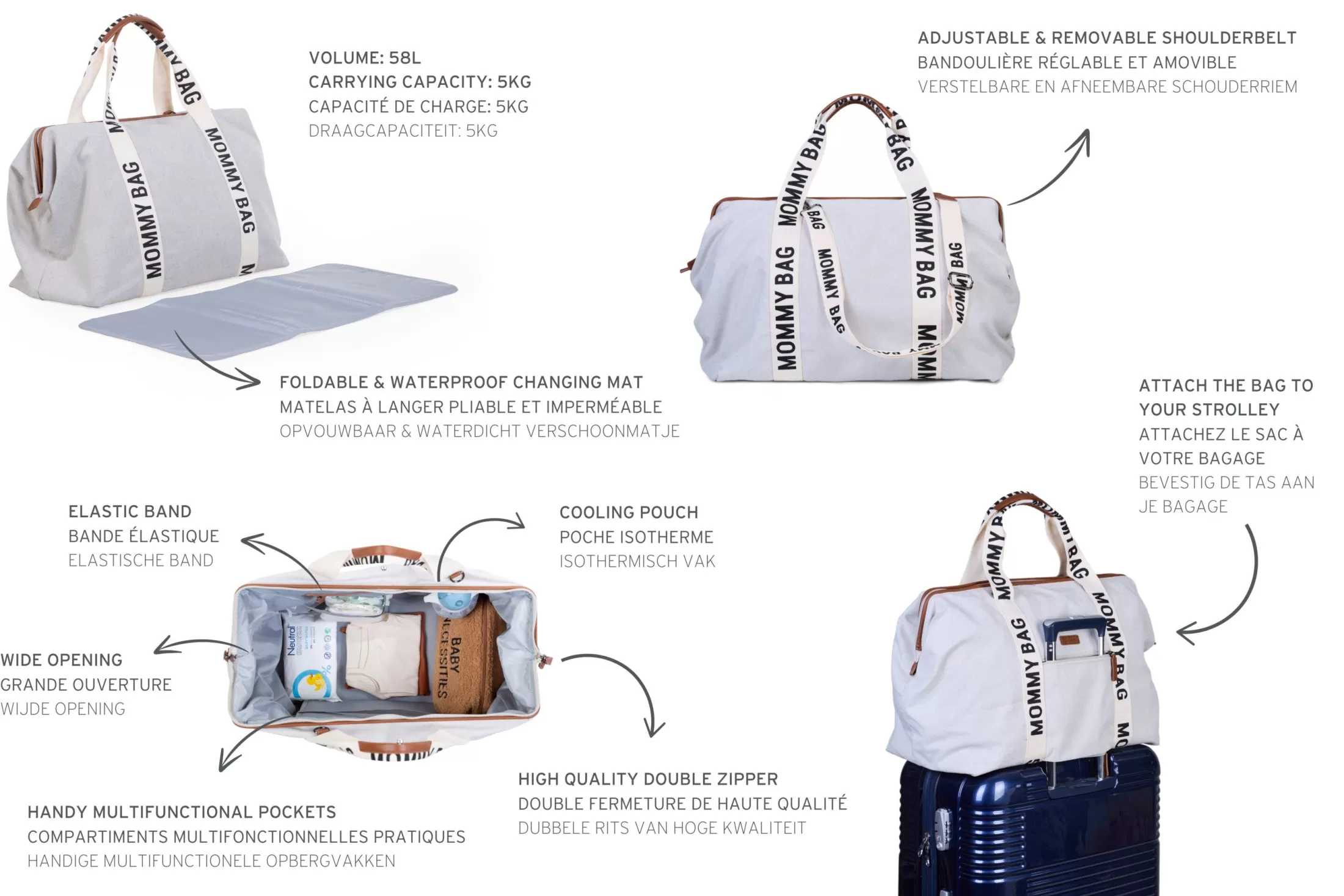 mommy_bag__sac_a_langer__signature__toile__ecru_3.webp Best Mommy Bag ® Sac A Langer – Signature - Toile - Ecru Signature Collection | Mommy Bag ®