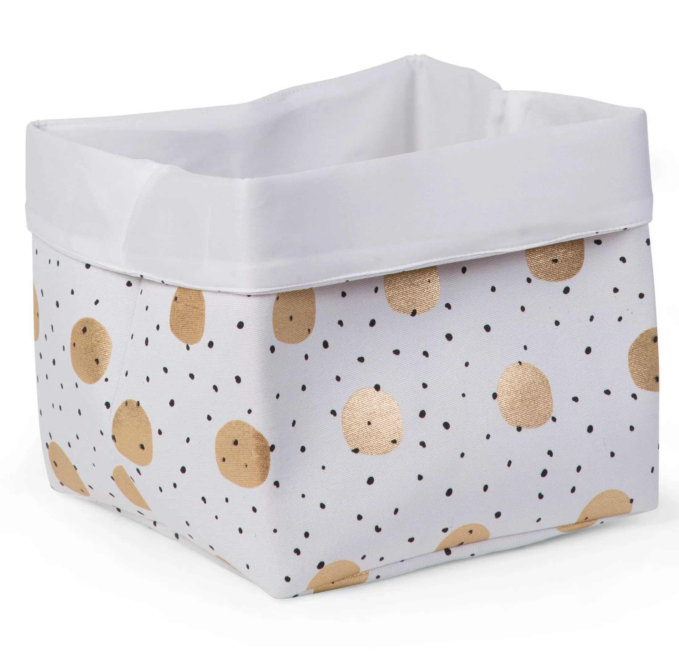 panier_de_rangement__xx_cm__toile__gold_dots_3.webp Clearance Panier De Rangement - 32x32x29 Cm - Toile - Gold Dots Paniers De Rangement