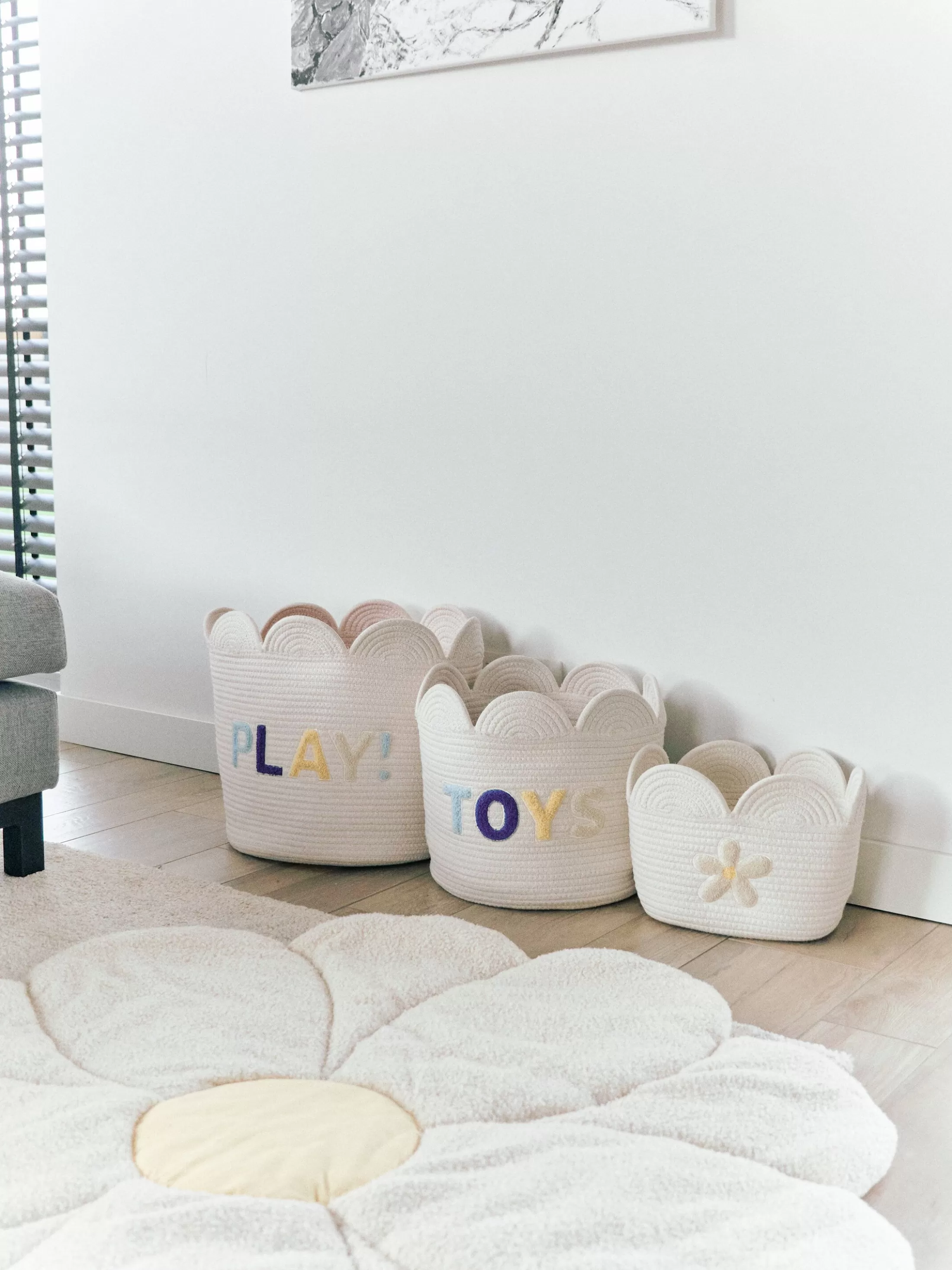 Cheap Panier fleur - 35x35x35cm- Corde De Coton - Ecru Paniers De Rangement